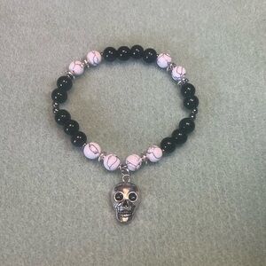 Handmade glass bead Skelton bracelet.